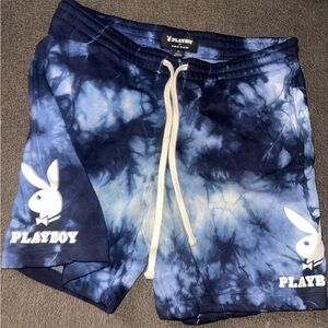 PLAYBOY Navy and White Tie-Dye Shorts